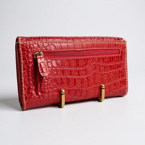 Red Leather Wallet Matches Brighton Bag In Closet | GUC - Picture 2 of 10